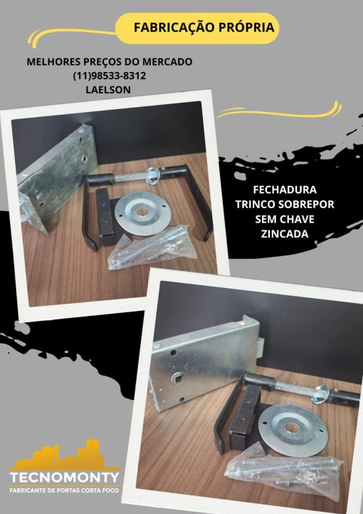 tecnomonty fechadura trinco sobrepor sem chave zincada